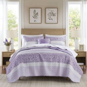 4 PCS Full/Queen Seersucker Quilt Set with Throw