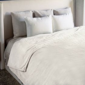 HGTV Super Luxe Faux Fur Throw Blanket Snowbound 106 x 94 inches