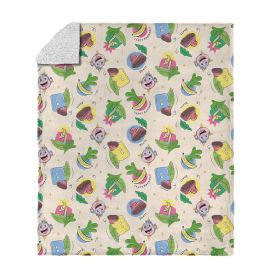 Dora the Explorer Boots Pattern Silk Touch Sherpa Throw Blanket 50 x 60 inches