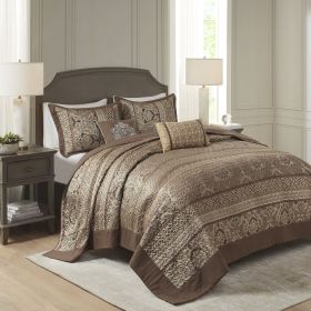 5 Piece Reversible Jacquard Bedspread Set