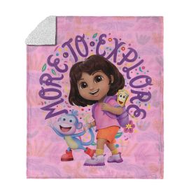 Dora the Explorer More to Explore Silk Touch Sherpa Throw Blanket 50 x 60 inches