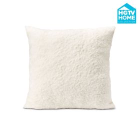 HGTV Curlicue Faux Fur Pillow Snowbound 18 x 18 inches