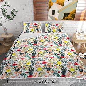 Floral Quilt 3 Pieces Microfiber Quilt Sets Lightweight Bedspreads Botanical Coverlets Quilt Bedding Set All Season Quilts (Option: Twin-Multicolored)