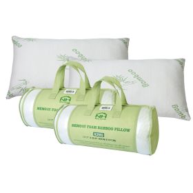 2Pcs Or 1Pcs Bamboo Memory Foam Pillow Hypoallergenic Bed Pillow For Head Neck Rest Sleeping Shredded Pillow Washable Cover Queen Size Pillow (Option: King-2Pcs)